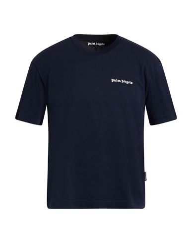 Palm Angels Man T-shirt White Size M Cotton In Blue