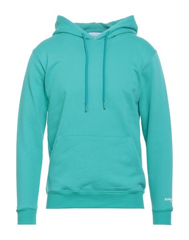 Superculture Clothing Man Sweatshirt Turquoise Size M Cotton In Blue