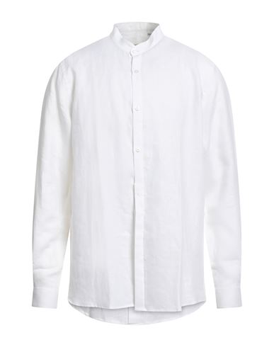 Bernese Milano Man Shirt White Size L Linen In Red