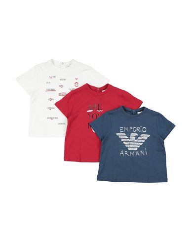 Emporio Armani Toddler Boy T-shirt Slate Blue Size 3 Cotton In Red