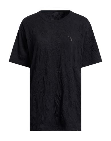 Yohji Yamamoto Woman T-shirt Black Size 4 Polyester, Cotton