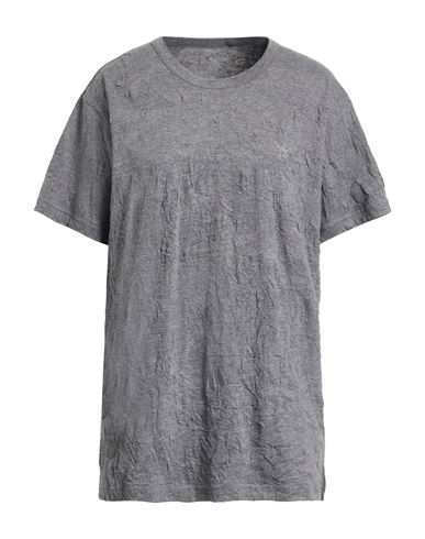 Yohji Yamamoto Woman T-shirt Grey Size 4 Polyester, Cotton In Gray