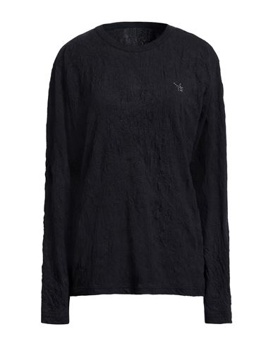 Yohji Yamamoto Woman T-shirt Black Size 4 Polyester, Cotton In Blue