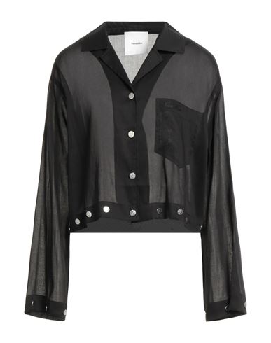 Nanushka Woman Shirt Black Size S Cupro, Cotton, Zinc In Black