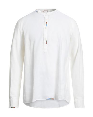 Bob Man Shirt Ivory Size Xxl Linen, Cotton In White
