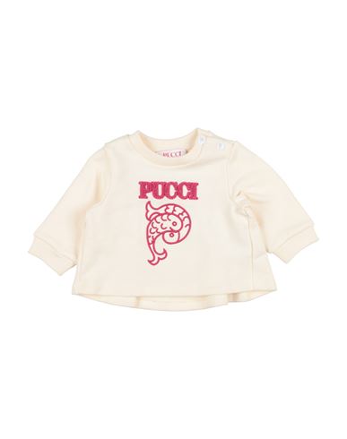 Pucci Babies'  Newborn Girl Sweatshirt Cream Size 3 Cotton, Polyester In White