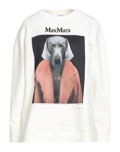 Max Mara Woman Sweatshirt Ivory Size S Cotton, Polyester, Elastane In White