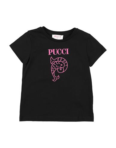 Pucci Toddler Girl T-shirt Black Size 6 Cotton In Black