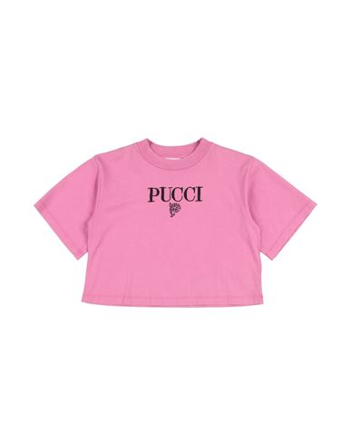 Pucci Toddler Girl T-shirt Fuchsia Size 6 Cotton, Polyester In Pink