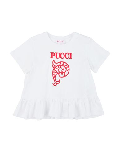 Pucci Toddler Girl T-shirt White Size 5 Cotton In Blue