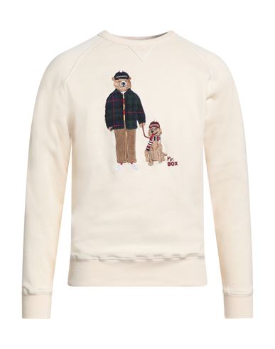 In The Box Man Sweatshirt Cream Size Xs Cotton In Yellow