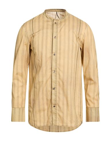 Masnada Man Shirt Sand Size 44 Cotton, Elastane In Nude