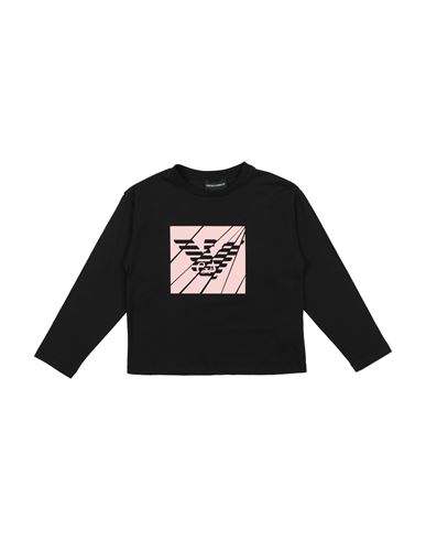 Emporio Armani Toddler Girl T-shirt Black Size 6 Cotton In Black