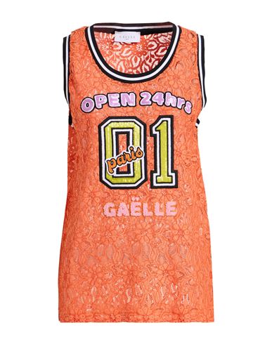 Gaelle Paris Gaëlle Paris Woman Tank Top Orange Size 1 Cotton, Viscose, Polyamide In Orange