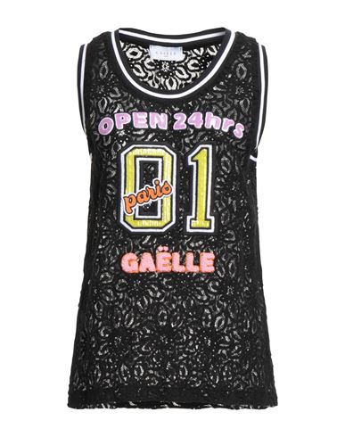 Gaelle Paris Gaëlle Paris Woman Tank Top Black Size 1 Cotton, Viscose, Polyamide In Black