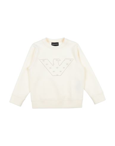 Emporio Armani Toddler Boy Sweatshirt Cream Size 6 Cotton, Polyester, Elastane In White