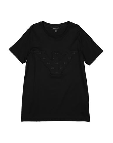 Emporio Armani Toddler Boy T-shirt Black Size 6 Lyocell, Cotton In Black