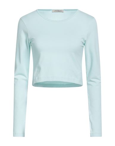 Hinnominate Woman T-shirt Sky Blue Size L Cotton In Blue