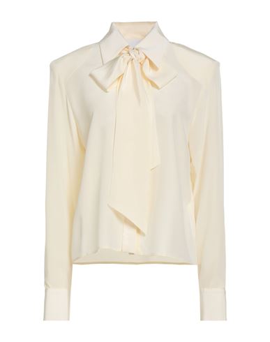 Erika Cavallini Woman Shirt Cream Size 12 Silk In White