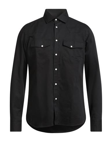 Gmf 965 Man Shirt Black Size 16 Cotton In Black
