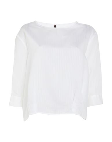 Manila Grace Woman Top White Size 8 Lyocell, Polyester In White