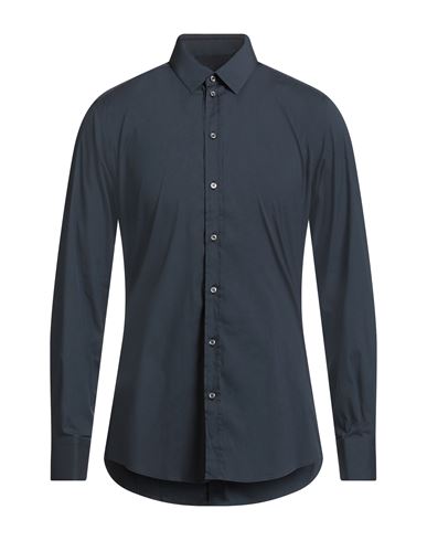 Alessandro Gherardi Man Shirt Midnight Blue Size 15 ¾ Cotton, Polyamide, Elastane In Blue