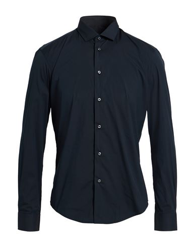 Brian Dales Man Shirt Midnight Blue Size 16 ½ Cotton, Polyamide, Elastane In Blue