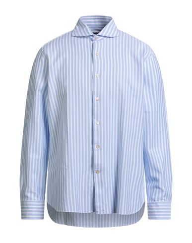 Alessandro Gherardi Man Shirt Blue Size 17 ½ Cotton In Blue