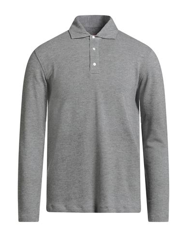 Isaia Man Polo Shirt Grey Size Xl Wool In Gray