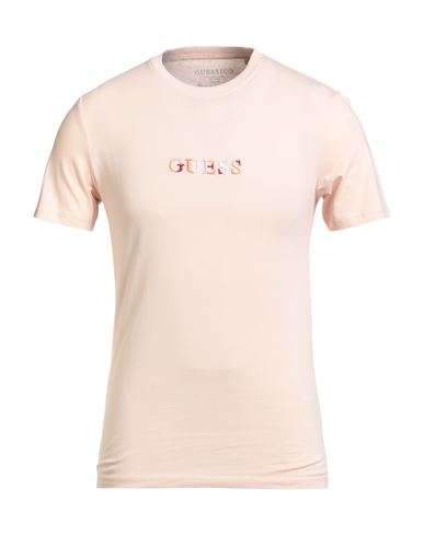 Guess Man T-shirt Blush Size L Organic Cotton, Cotton In Pink