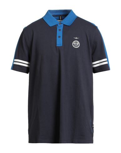 Aeronautica Militare Man Polo Shirt Midnight Blue Size Xxl Cotton, Elastane In Black