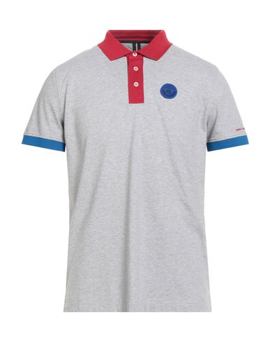 Aeronautica Militare Man Polo Shirt Light Grey Size L Cotton, Elastane In Gray