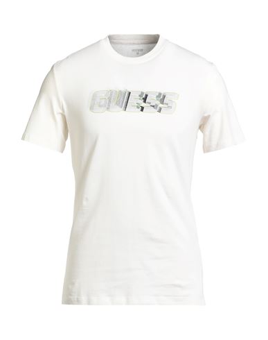 Guess Man T-shirt Off White Size S Cotton In White