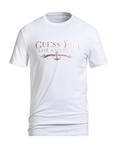 Guess Eco Man T-shirt White Size S Organic Cotton, Cotton, Elastane In White