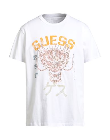 Guess Eco Man T-shirt White Size L Organic Cotton, Cotton In White