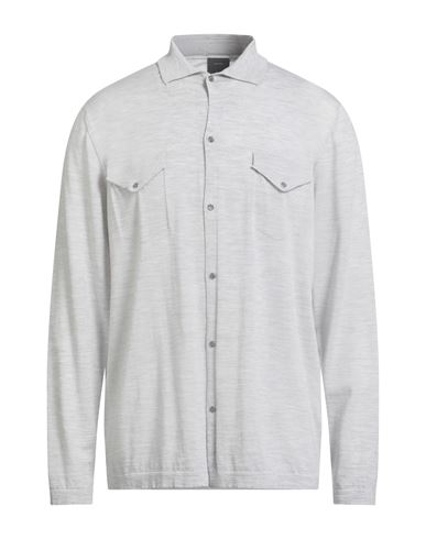 H953 Man Shirt Light Grey Size 44 Merino Wool In Gray