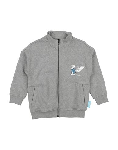 Emporio Armani X The Smurfs Toddler Boy Sweatshirt Grey Size 6 Cotton, Elastane In Gray