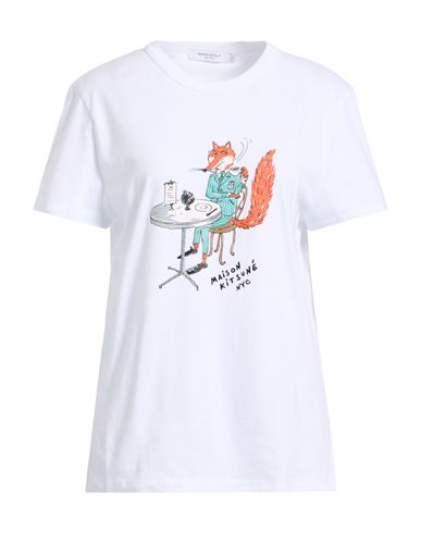 Maison Kitsuné Woman T-shirt White Size L Cotton In White