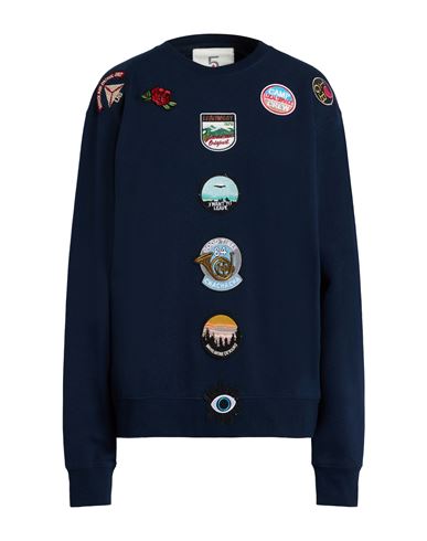 5 Progress Woman Sweatshirt Navy Size M Cotton, Polyester In Blue