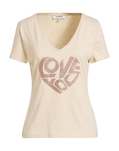 Morgan De Toi Woman T-shirt Beige Size L Cotton, Modal In Neutral