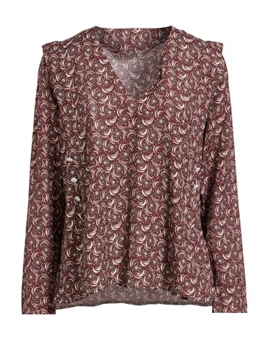 Maison Kitsuné Woman Top Chocolate Brown Size 6 Viscose In Gold