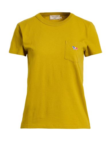 Maison Kitsuné Woman T-shirt Mustard Size S Cotton In Yellow