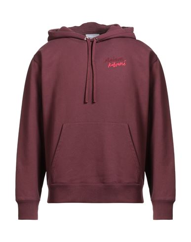 Maison Kitsuné Man Sweatshirt Burgundy Size M Cotton, Polyester In Red
