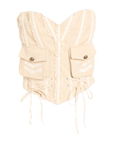 Aniye Records Woman Top Beige Size 4 Cotton In Neutral