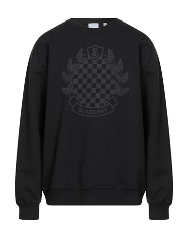 Burberry Chequered-crest Cotton Sweatshirt In Black