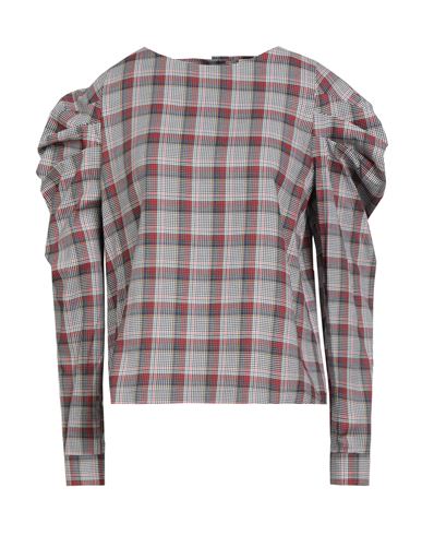 Maison Kitsuné Woman Top Red Size 10 Cotton In Gray