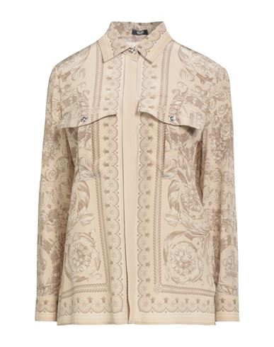 Versace Baroque-print Crepe De Chine Collared Shirt In Burgundy