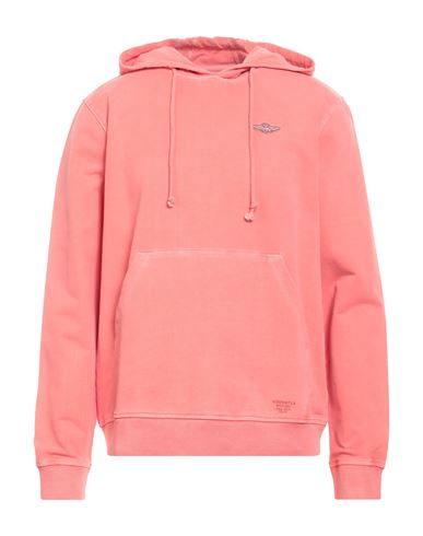 Aeronautica Militare Man Sweatshirt Coral Size Xxl Cotton, Elastane In Red