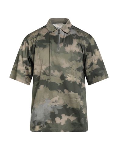 Maison Kitsuné Man Polo Shirt Military Green Size L Cotton In Green