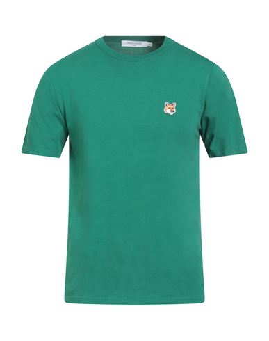 Maison Kitsuné Fox Head Patch Regular Tee Shirt In Green